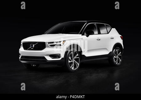 black SUV isolated on white background 3d model Stock Photo - Alamy