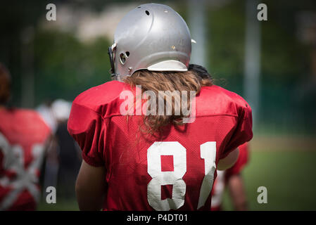 Vignette image of an American Football player in action Stock Photo