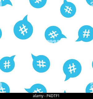 Hashtag icon seamless pattern background. Business concept vector illustration. Social media marketing symbol pattern. Stock Vector