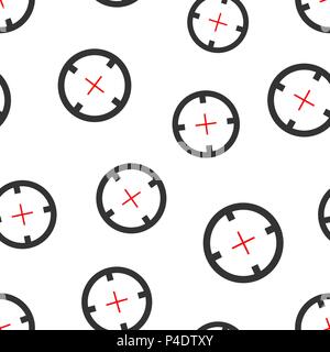 Shooting target icon seamless pattern background. Business concept vector illustration. Sniper target aim symbol pattern. Stock Vector