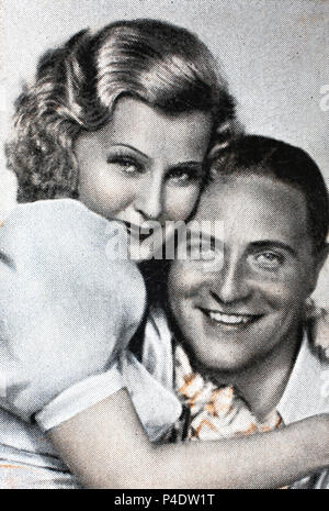 Lilian Harvey (19 January 1906- 27 July 1968) was an Anglo-German actress and singer, Willy Fritsch (27 January 1901- 13 July 1973) was a German theater and film actor, a popular leading man and character actor from the silent-film era to the early 1960s, digital improved reproduction of an historical image Stock Photo