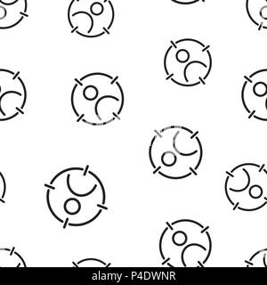 Target audience icon seamless pattern background. Business concept vector illustration. Marketing target strategy symbol pattern. Stock Vector