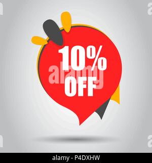 Sale 10% off discount price tag icon. Vector illustration. Business concept price discount pictogram. Stock Vector