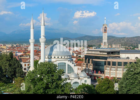 View over Ebu Beker Mosque, Shkodra, Albania Stock Photo