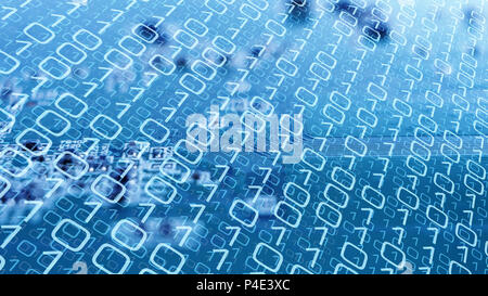Computer language binary numbers, working in secured network Stock Photo