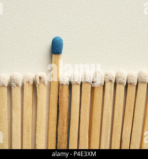 Be different or creativity concept with matches on a table, macro shot Stock Photo
