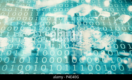 Computer networks security threat, secure ai software working Stock Photo