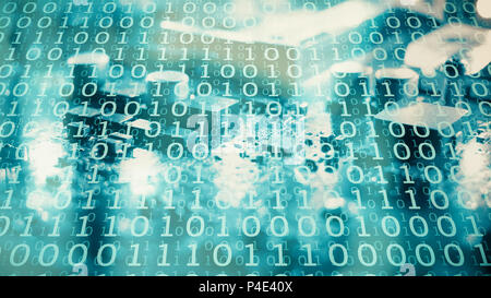 Hacker cyber attack in cyberspace, hardware and software abstract concept Stock Photo