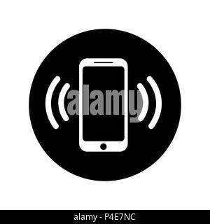 Ringing phone icon in circle. Mobile call icon Stock Vector