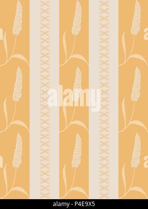 Seamless vector lavender pattern isolated monochromatic beige color scheme. Stock Vector