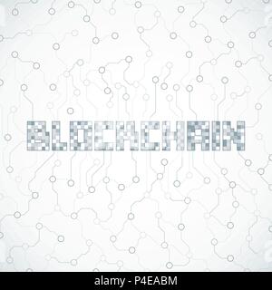 vector monochrome grey tones design peer-to-peer distributed database blockchain technology pixelated decoration background isolated light background Stock Vector