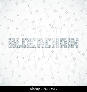 vector monochrome grey tones design peer-to-peer distributed database blockchain technology pixelated decoration background isolated light background Stock Vector