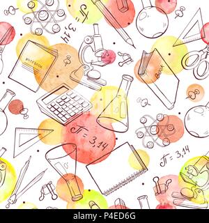 back to school pattern Stock Vector