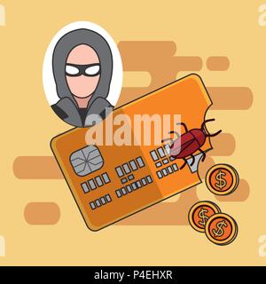 Hacker and cyber security Stock Vector