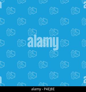 Big popcorn pattern vector seamless blue Stock Vector