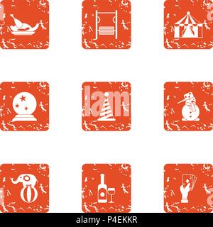 Shamanism icons set, grunge style Stock Vector