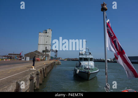 Archer Class Patrol Vessel HMS Express P163 alongside in Lowestoft, UK Stock Photo