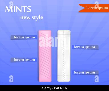 Gum stick new style concept background, realistic style Stock Vector