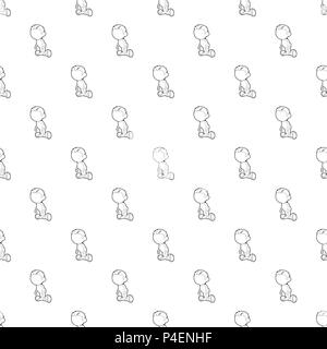 Boy on segway pattern vector seamless Stock Vector