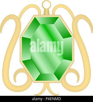Peridot gemstone mockup, realistic style Stock Vector