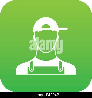 Plumber icon digital green Stock Vector