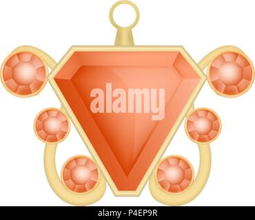 Red garnet mockup, realistic style Stock Vector