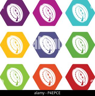 Men clothes button icons set 9 vector Stock Vector
