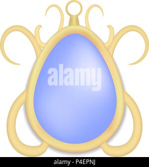Blue topaz jewelry mockup, realistic style Stock Vector