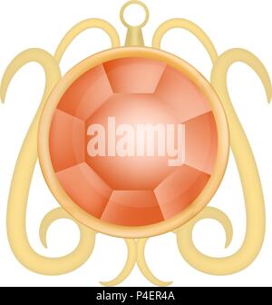 Ruby jewelry mockup, realistic style Stock Vector
