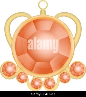 Red ruby gemstone mockup, realistic style Stock Vector