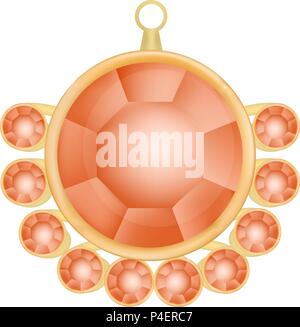 Red ruby jewelry mockup, realistic style Stock Vector