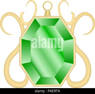 Emerald gemstone mockup, realistic style Stock Vector