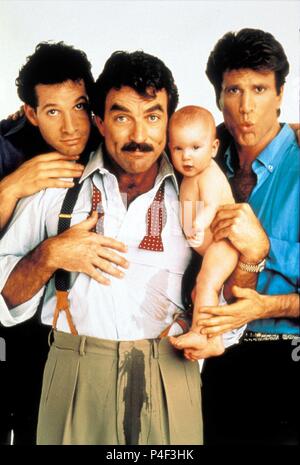 Original Film Title: THREE MEN AND A BABY.  English Title: THREE MEN AND A BABY.  Film Director: LEONARD NIMOY.  Year: 1987.  Stars: TED DANSON; STEVE GUTTENBERG; TOM SELLECK. Credit: TOUCHSTONE PICTURES / Album Stock Photo