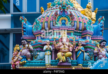 Statues in Sri Veeramakaliamman temple in Little India, Singapore Stock Photo