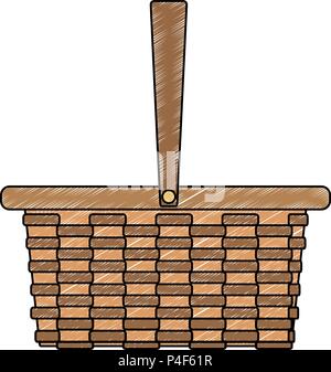 Picnic basket isolated Stock Vector
