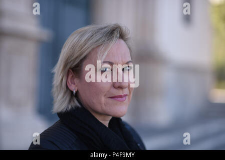 November 17, 2016 - Murcia, Spain: Portrait of Ines Madrigal, a Spanish woman who is pressing charges against Doctor Eduardo Vela for 'kidnapping' in a rare case of prosecution in the country's stolen babies scandal. Ines Madrigal was born on the 4th of June 1969 to an unknown woman in the San Jamon clinic in Madrid. She was then 'offered' by Dr Vela as a gift to Ines Perez, a woman who could not bear children. The trial is set to take place in early 2017 after Ines Madrigal provided evidences and testimonies from Ines Perez, her adoptive mother, against Dr Vela. The scandal of the 'bebes roba Stock Photo