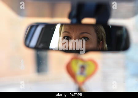 November 17, 2016 - Murcia, Spain: Portrait of Ines Madrigal, a Spanish woman who is pressing charges against Doctor Eduardo Vela for 'kidnapping' in a rare case of prosecution in the country's stolen babies scandal. Ines Madrigal was born on the 4th of June 1969 to an unknown woman in the San Jamon clinic in Madrid. She was then 'offered' by Dr Vela as a gift to Ines Perez, a woman who could not bear children. The trial is set to take place in early 2017 after Ines Madrigal provided evidences and testimonies from Ines Perez, her adoptive mother, against Dr Vela. The scandal of the 'bebes roba Stock Photo