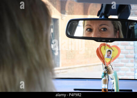 November 17, 2016 - Murcia, Spain: Portrait of Ines Madrigal, a Spanish woman who is pressing charges against Doctor Eduardo Vela for 'kidnapping' in a rare case of prosecution in the country's stolen babies scandal. Ines Madrigal was born on the 4th of June 1969 to an unknown woman in the San Jamon clinic in Madrid. She was then 'offered' by Dr Vela as a gift to Ines Perez, a woman who could not bear children. The trial is set to take place in early 2017 after Ines Madrigal provided evidences and testimonies from Ines Perez, her adoptive mother, against Dr Vela. The scandal of the 'bebes roba Stock Photo