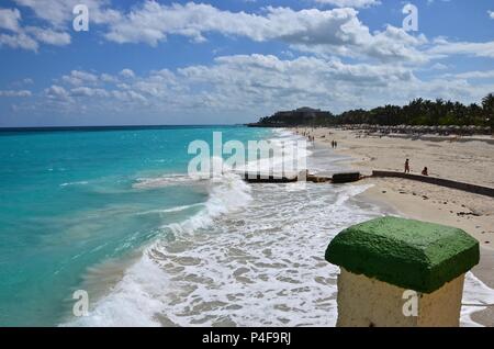 Coast view from Xanadu Mansion in Varadero towards beach, Cuba, beach life, palm trees, fun, people, tourism, water sports, turquoise caribbean sea