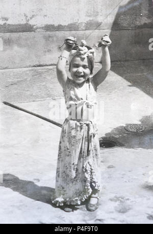 November 17, 2016 - Murcia, Spain: Old picture showing Ines Madrigal as a child. Ines Madrigal is a Spanish woman who is pressing charges against Doctor Eduardo Vela for 'kidnapping' in a rare case of prosecution in the country's stolen babies scandal. Ines Madrigal was born on the 4th of June 1969 to an unknown woman in the San Jamon clinic in Madrid. She was then 'offered' by Dr Vela as a gift to Ines Perez, a woman who could not bear children. The trial is set to take place in early 2017 after Ines Madrigal provided evidences and testimonies from Ines Perez, her adoptive mother, against Dr  Stock Photo