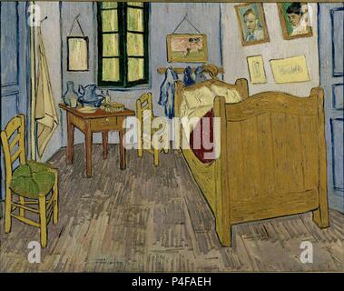 Dutch school. Van Gogh's bedroom in Arles. 1889. Oil on canvas (57 x 74 cm). Paris, musée d'Orsay. Author: Vincent van Gogh (1853-1890). Location: MUSEE D'ORSAY, FRANCE. Stock Photo