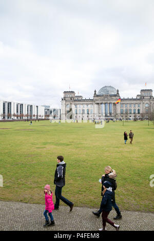 Berlin, Germany, Reichstag and Republic Square in Berlin-Tiergarten Stock Photo