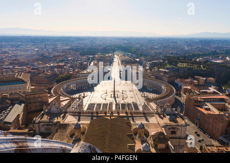 Rome city view of St Peter's Square in Vatican City high aerial view Stock Photo