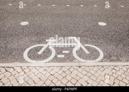 Bicycle road. A sign of a bicycle on a bicycle path