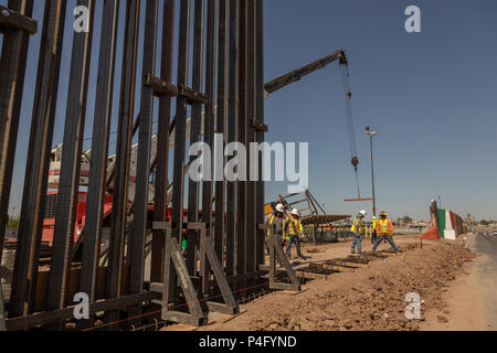 US Mexico Border, Calexico-Mexicali, Border Fence at bottom, California ...