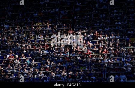 Volgograd, Russia. 22nd June, 2018. Fans are seen during the 2018 FIFA World Cup Group D match between Nigeria and Iceland in Volgograd, Russia, June 22, 2018. Credit: Lui Siu Wai/Xinhua/Alamy Live News Stock Photo
