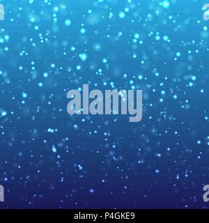Falling snow on blue background, stock vector Stock Vector