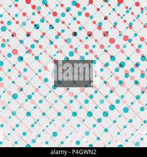 Abstract diagonal lines with colorful dots pattern, vector illustration Stock Vector