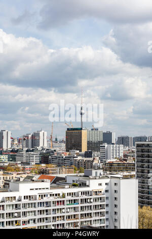 panorama view of Berlin with the Axel-Springer building in the ...