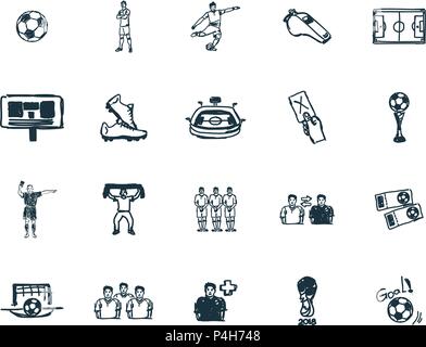 Football icons set. Premium quality symbol collection. Succer icon set simple elements. Stock Vector